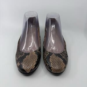 Easy Spirit Bell Snake Print Slip On Ballet Flats US 6.5-7 Leather Animal Print